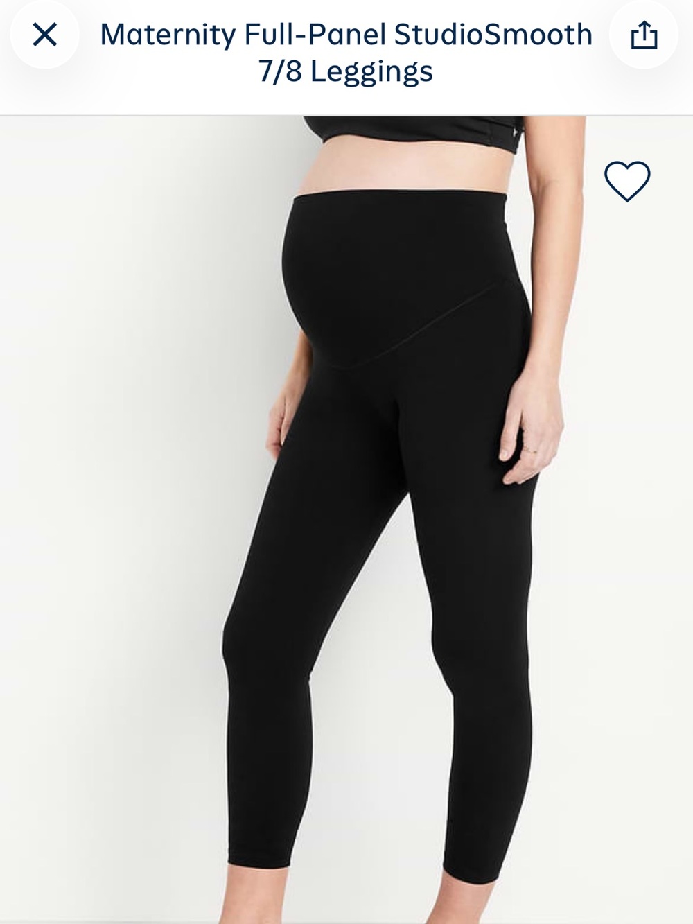 Old Navy Black Maternity Full-Panel StudioSmooth 7/8 Leggings